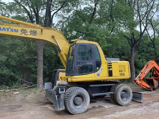 コンパクト 日本 中古コマツシ掘削機 PC150W-6 中古車輪掘削機